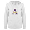 Thumbnail image for  ENZA Womens White V Notch Raw Edge Fleece Hoodie