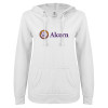 Thumbnail image for  ENZA Womens White V Notch Raw Edge Fleece Hoodie