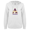Thumbnail image for  ENZA Womens White V Notch Raw Edge Fleece Hoodie