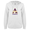 Thumbnail image for  ENZA Womens White V Notch Raw Edge Fleece Hoodie