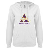 Thumbnail image for  ENZA Womens White V Notch Raw Edge Fleece Hoodie