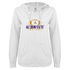 Thumbnail image for  ENZA Womens White V Notch Raw Edge Fleece Hoodie
