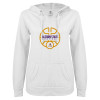 Thumbnail image for  ENZA Womens White V Notch Raw Edge Fleece Hoodie