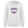 Thumbnail image for  ENZA Womens White V Notch Raw Edge Fleece Hoodie