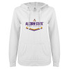 Thumbnail image for  ENZA Womens White V Notch Raw Edge Fleece Hoodie