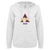 Thumbnail image for  ENZA Womens White V Notch Raw Edge Fleece Hoodie