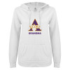 Thumbnail image for  ENZA Womens White V Notch Raw Edge Fleece Hoodie