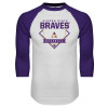 Thumbnail image for  White/Purple Raglan Baseball T Shirt