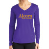 Thumbnail image for  Womens Purple Performance Long Sleeve V Neck Shirt