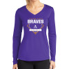 Thumbnail image for  Womens Purple Performance Long Sleeve V Neck Shirt