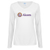 Thumbnail image for  Womens White Long Sleeve V Neck Tee