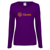 Thumbnail image for  Womens Purple Long Sleeve V Neck Tee 