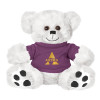 Thumbnail image for  Plush Big Paw 8 1/2 inch White Bear w/Purple Shirt
