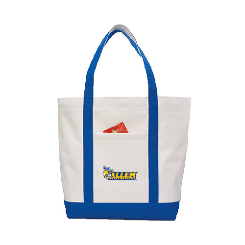 Contender White/Royal Canvas Tote - Official Logo