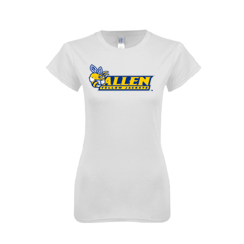  Next Level Womens White Boyfriend Tee - Official Logo