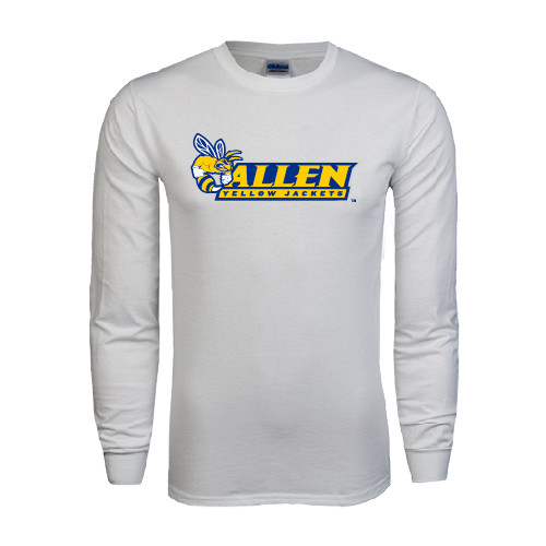  White Long Sleeve T Shirt - Official Logo