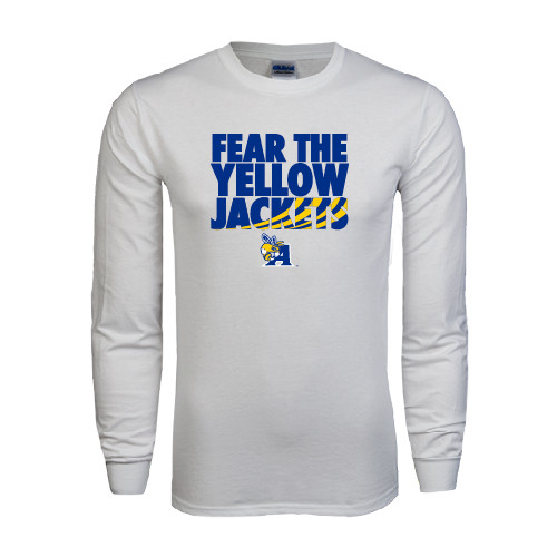  White Long Sleeve T Shirt - Fear the Yellow Jackets
