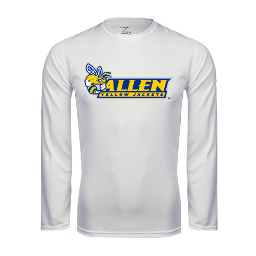  White Performance Long Sleeve Shirt - Official Logo