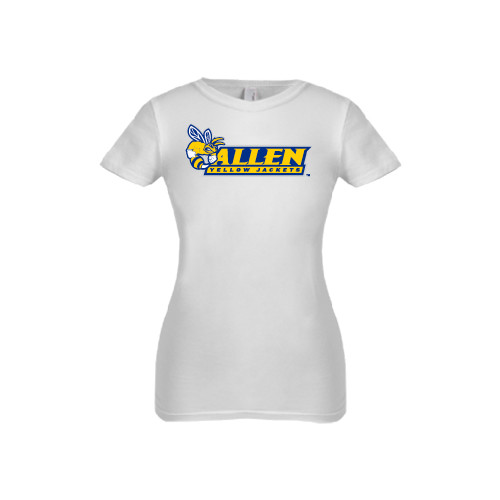  Next Level Girls White Fashion Fit T Shirt - Official Logo