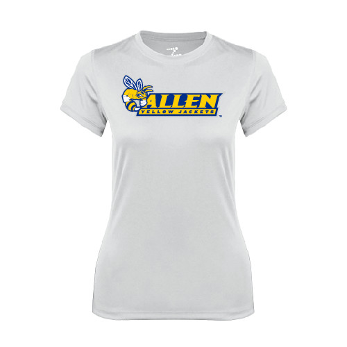  Womens White Performance Tee - Official Logo