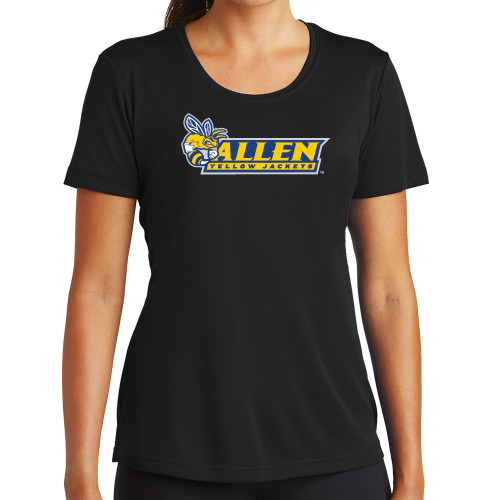  Womens Black Performance Tee - Official Logo
