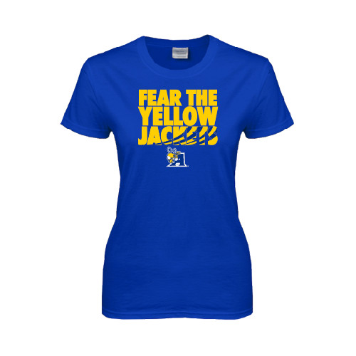  Womens Royal Short Sleeve Tee - Fear the Yellow Jackets