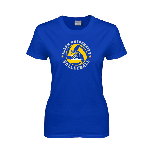  Womens Royal Short Sleeve Tee - Logo in Volleyball