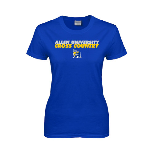 Womens Royal Short Sleeve Tee - Stacked words Cross Country