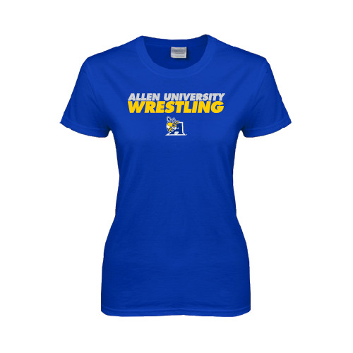  Womens Royal Short Sleeve Tee - Stacked words Wrestling