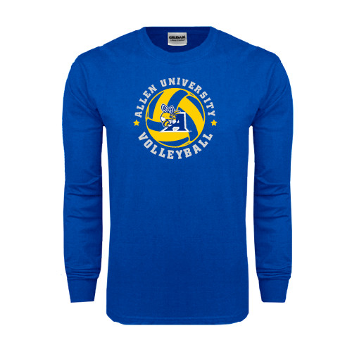  Royal Long Sleeve T Shirt - Logo in Volleyball