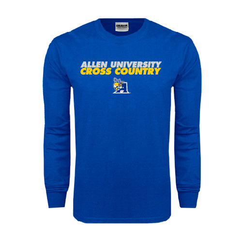  Royal Long Sleeve T Shirt - Stacked words Cross Country