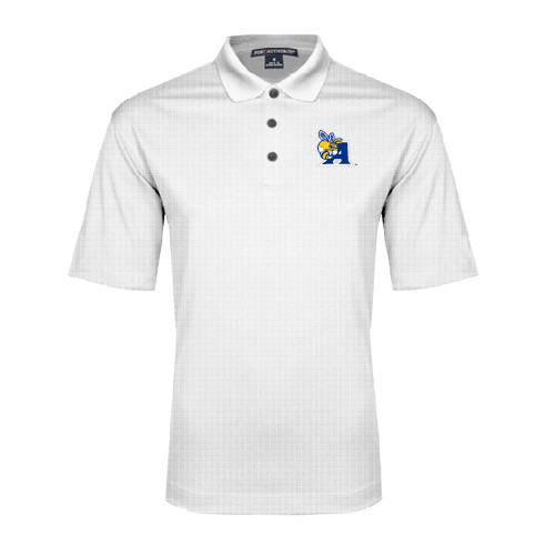  White Performance Fine Jacquard Polo - A Logo