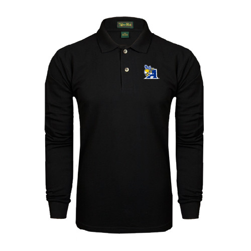  Black Long Sleeve Polo - A Logo
