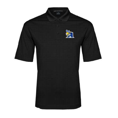  Black Performance Fine Jacquard Polo - A Logo