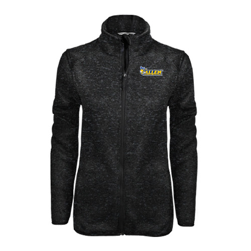  Womens Black Heather Fleece Jacket - Official Logo