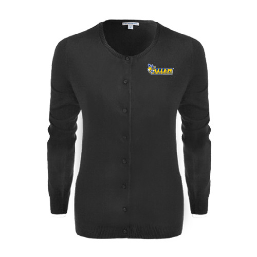 Womens Black Cardigan Sweater - Official Logo
