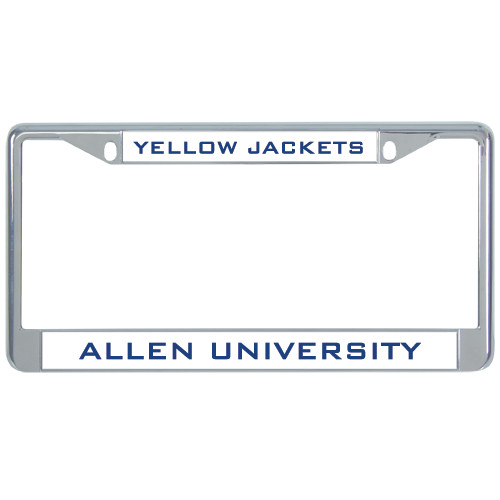  Metal License Plate Frame in Chrome - Yellow Jackets