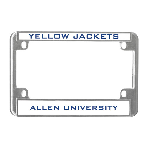  Metal Motorcycle License Plate Frame in Chrome - Yellow Jackets