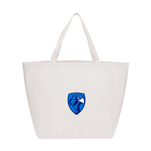  Yaya Non Woven White Shopper Tote - Albertus Magnus Falcon Shield
