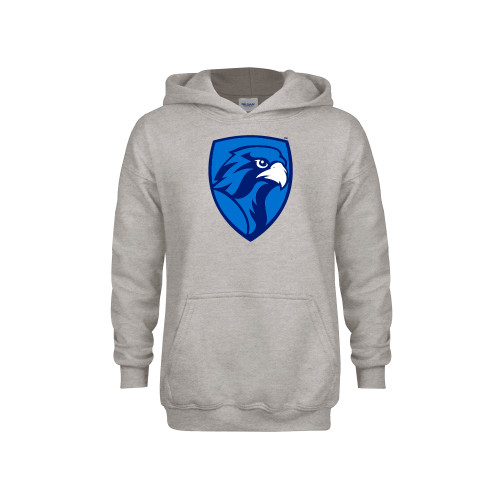  Youth Grey Fleece Hood - Albertus Magnus Falcon Shield