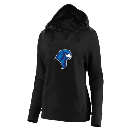  Womens Plus Black Hoodie - Albertus Magnus Falcon Head