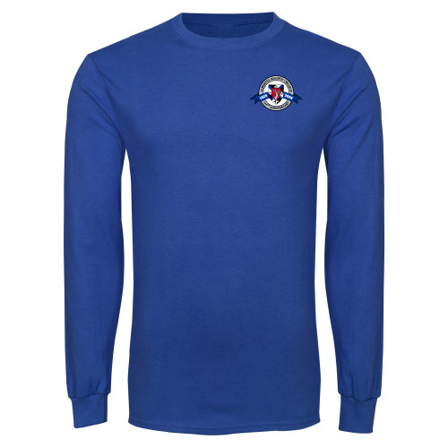  Royal Long Sleeve T Shirt - Albertus Magnus College 100th Anniversary Seal