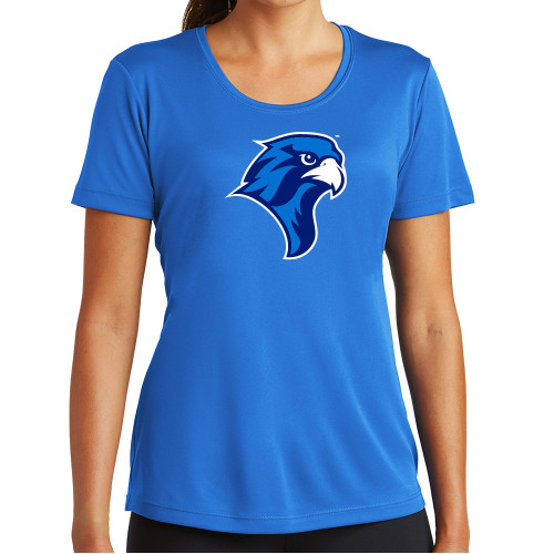  Womens Royal Performance Tee - Albertus Magnus Falcon Head