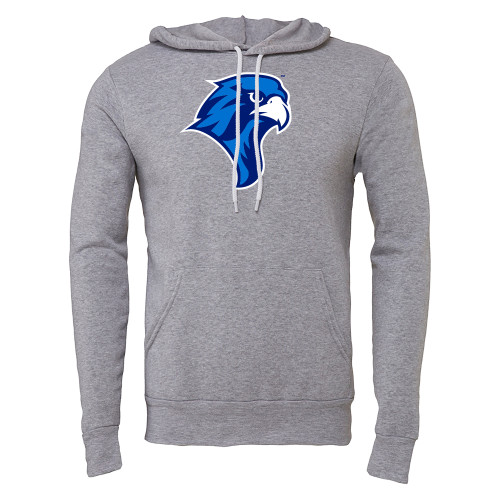  Bella + Canvas Heather Grey Fleece Hood - Albertus Magnus Falcon Head