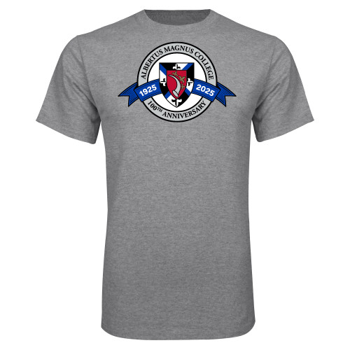  Grey T Shirt - Albertus Magnus College 100th Anniversary Seal