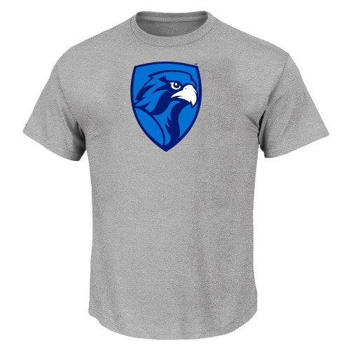  Tall Heather Grey T Shirt - Albertus Magnus Falcon Shield