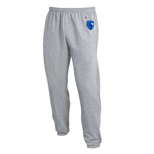  Champion Heather Grey Banded Bottom Sweatpants - Albertus Magnus Falcon Shield