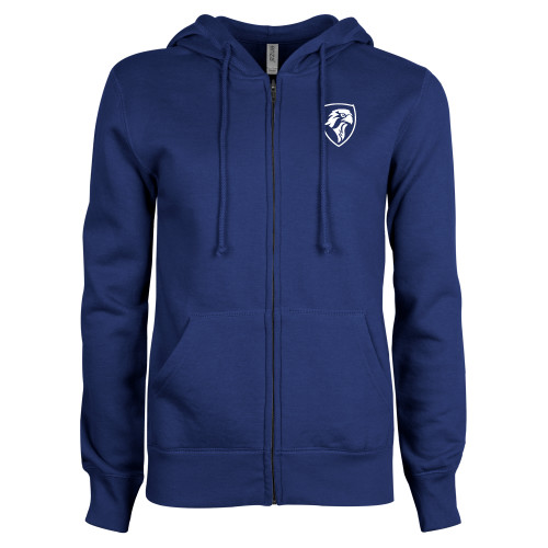  ENZA Womens Royal Fleece Full Zip Hoodie - Albertus Magnus Falcon Shield