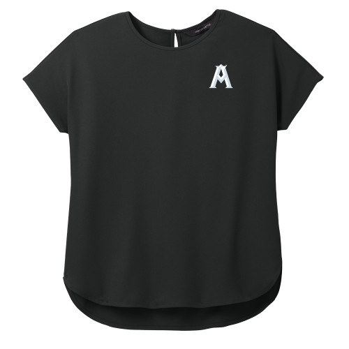  Mercer + Mettle Womens Black Stretch Crepe Crew - Albertus Magnus A