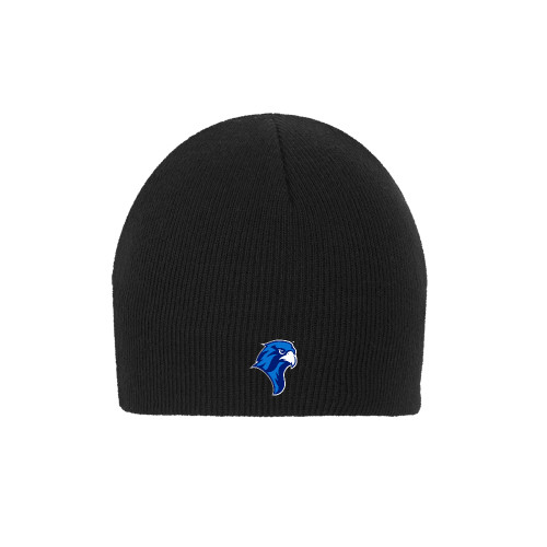  Black Knit Beanie - Albertus Magnus Falcon Head